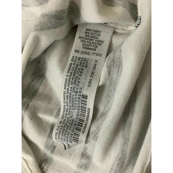 Zara WB Womens Black White Striped Star Print Short Sleeve Top T Shirt Small - Picture 7 of 7